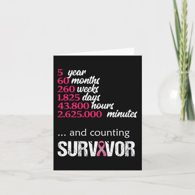 Five 5 Year Survivor Breast Cancer  Awareness Gift Card (Front)