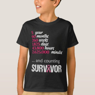 Five 5 Year Survivor Breast Cancer Awareness Gift T-Shirt
