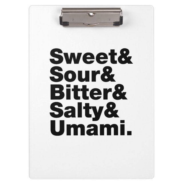 Five Basic Tastes Clipboard (Front)