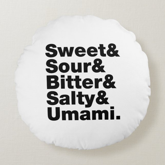 Five Basic Tastes Round Pillow (Front)