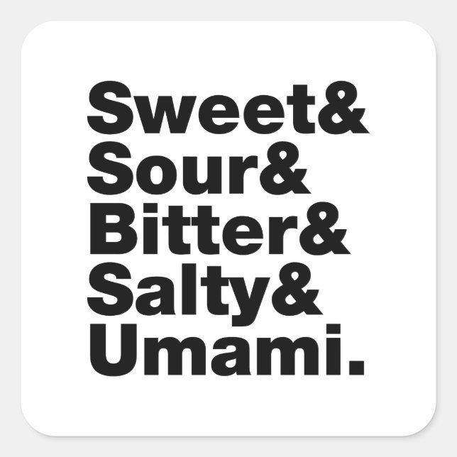 Five Basic Tastes Square Sticker (Front)