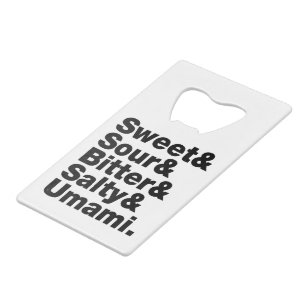 Five Basic Tastes Wallet Bottle Opener