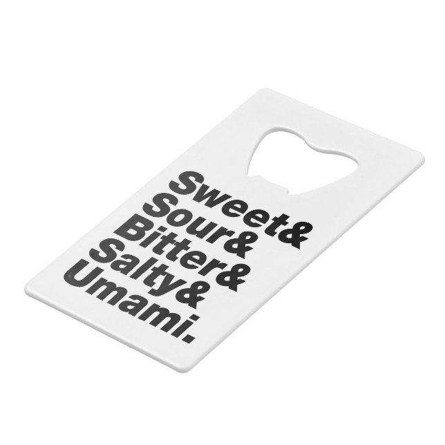 Five Basic Tastes Wallet Bottle Opener (Front Angled)