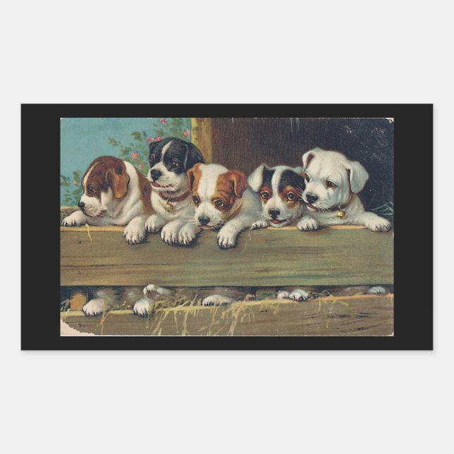 Five Beagle Puppies Sticker (Front)