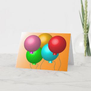 Five Birthday Balloons Card