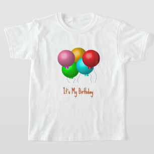 Five Birthday Balloons It's My Birthday Custom T-Shirt