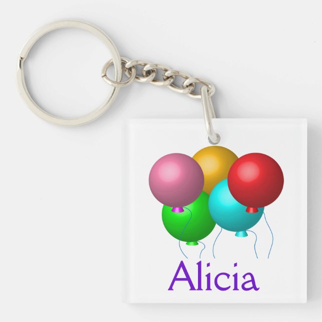 Five Birthday Balloons Keychain (Front)
