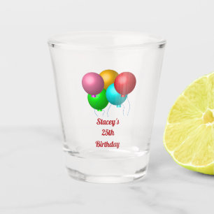 Five Birthday Balloons Personalized Shot Glass
