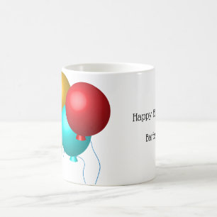 Five Birthday Balloons Personalized with Name Coffee Mug