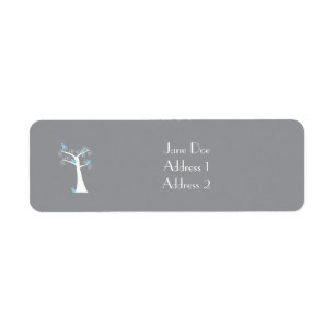 Five Blue Birds in a Tree Personalize Label