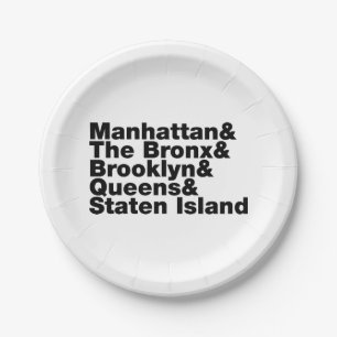 Five Boroughs ~ New York City Paper Plate