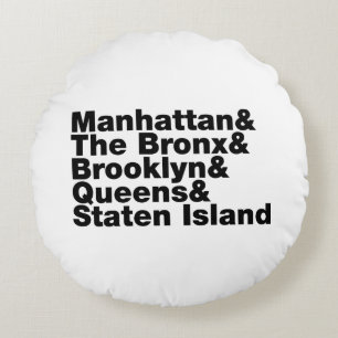 Five Boroughs ~ New York City Round Pillow