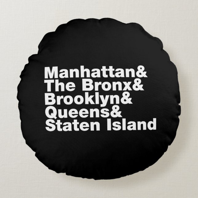 Five Boroughs ~ New York City Round Pillow (Front)