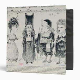 Five caricatures of the cast of a French Binder