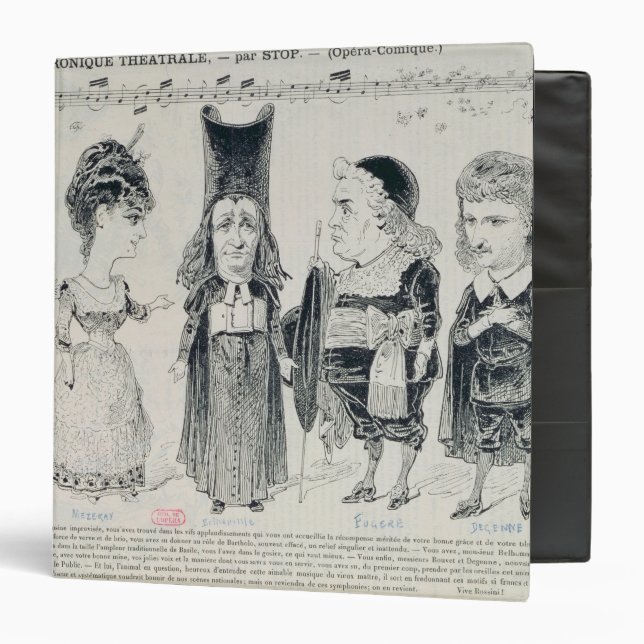 Five caricatures of the cast of a French Binder (Front/Inside)