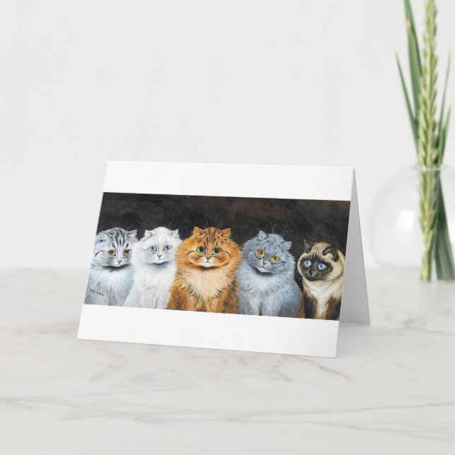 Five Cats, Louis Wain Card (Front)