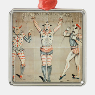 Five Celebrated Clowns Attached to Sands Metal Ornament