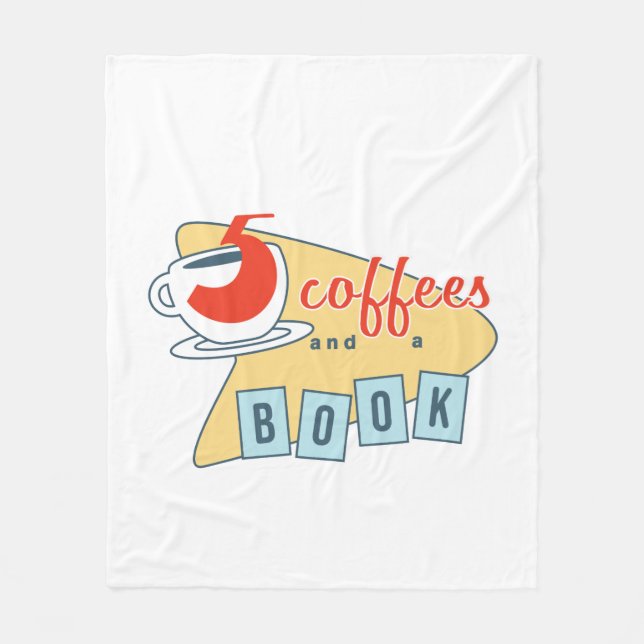 Five Coffees and a Book fleece (Front)