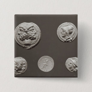 Five coins 2 inch square button