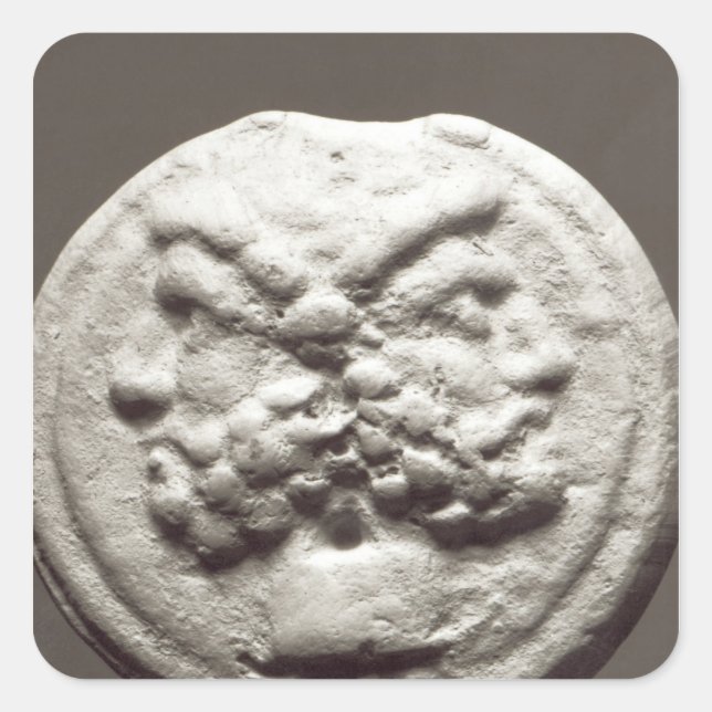Five coins depicting Janus, Jupiter Square Sticker (Front)