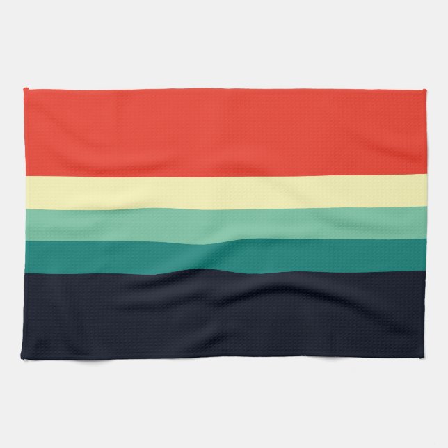 Five Colour Combo - Blue Aqua Green Yellow Red Kitchen Towel (Horizontal)