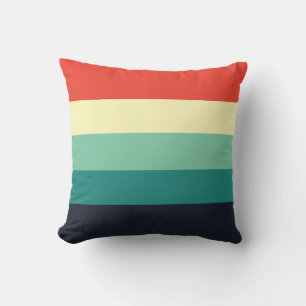Five Colour Combo - Blue Aqua Green Yellow Red Outdoor Pillow