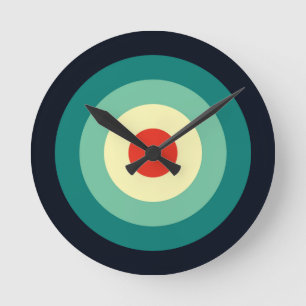 Five Colour Combo - Blue Aqua Green Yellow Red Round Clock