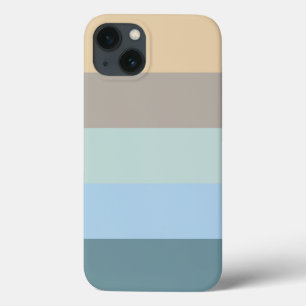 Five Colour Combo -Blue Brown Sand Beige Turquoise iPhone 13 Case
