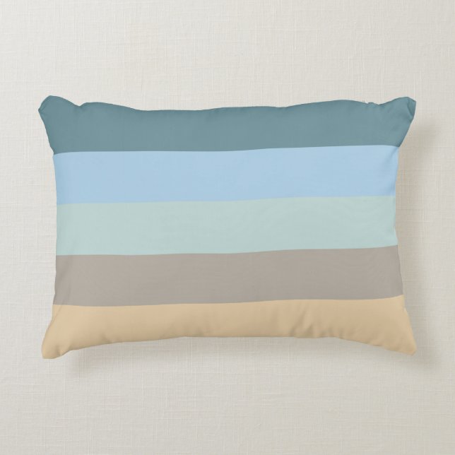 Five Colour Combo -Blue Brown Sand Beige Turquoise Decorative Pillow (Front)