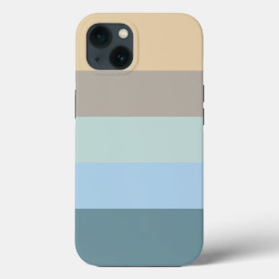 Five Colour Combo -Blue Brown Sand Beige Turquoise iPhone 13 Case