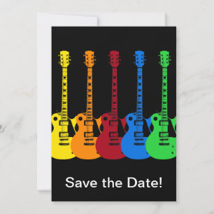 Five Colourful Electric Guitars  Save The Date
