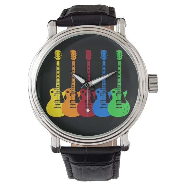 Five Colourful Electric Guitars  Watch (Front)
