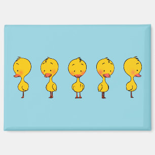Five Cute Cartoon Yellow Ducks Magnet