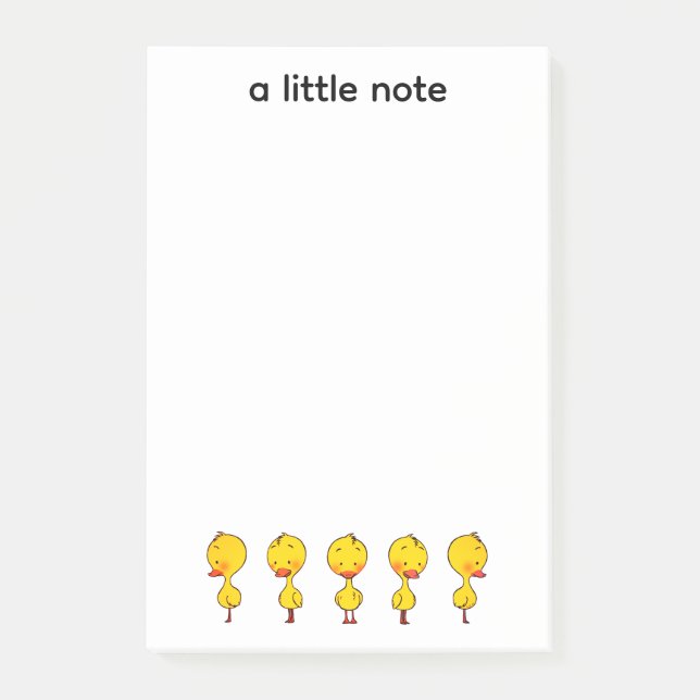 Five Cute Cartoon Yellow Ducks Post-it Notes (Front)