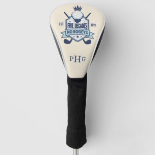 Five Decades No Bogeys Personalized  Golf Head Cover