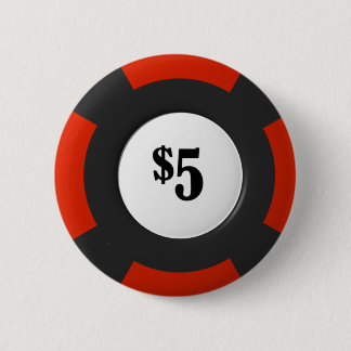 five dollar poker chip 2 inch round button