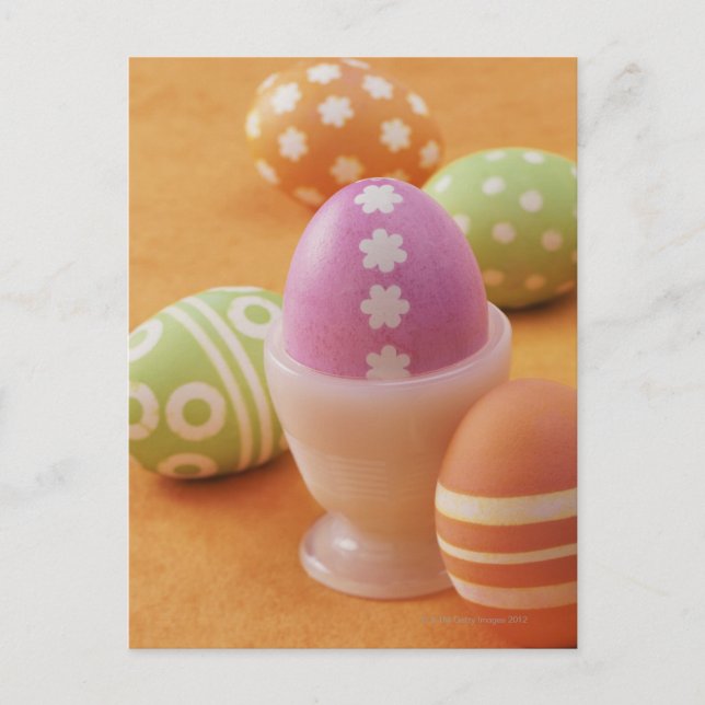 Five Easter Eggs Holiday Postcard (Front)