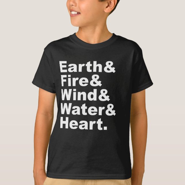 Five Elements | Earth Fire Wind Water & Heart T-Shirt (Front)