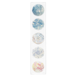Five Elements Watercolor Mandala Table Runner