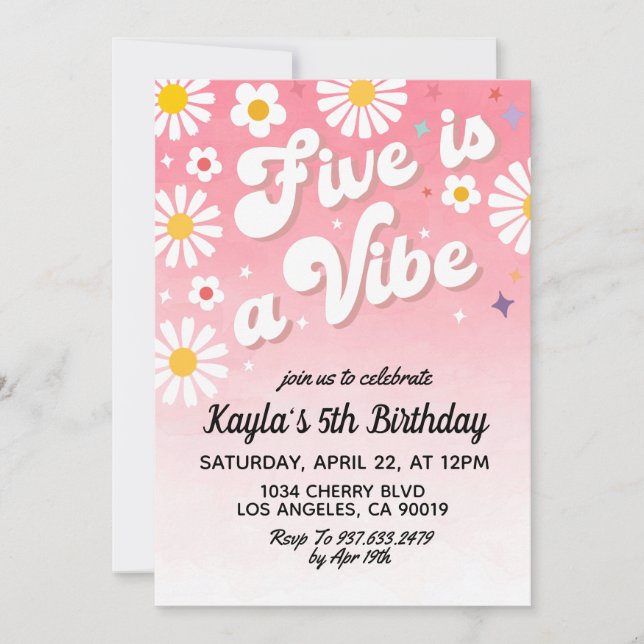 Five est une Vibe 5e anniversaire Invitation (Devant)