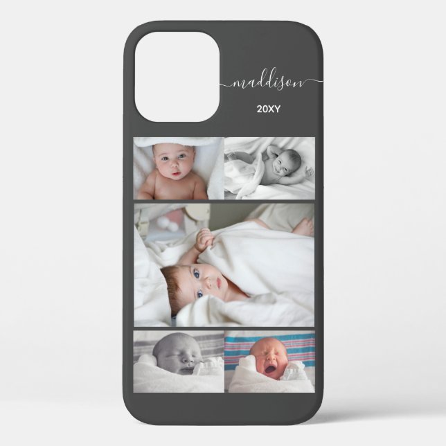 Five Family Photo Collage New Baby Case-Mate iPhone Case (Back)