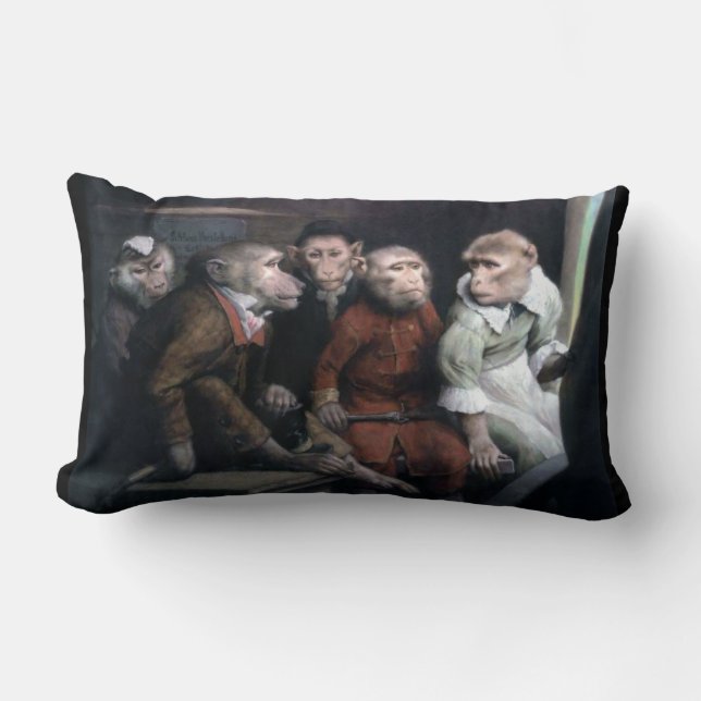 Five Fancy Monkeys Lumbar Pillow (Front)