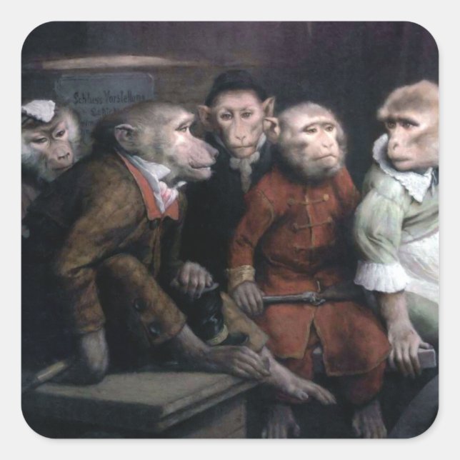 Five Fancy Monkeys Square Sticker (Front)