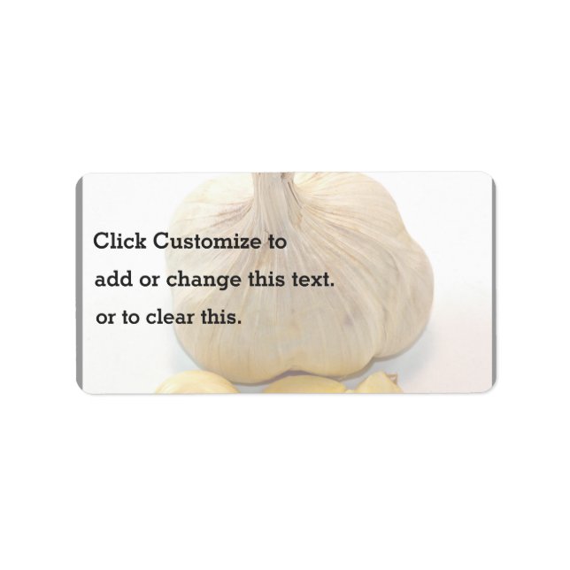 Five Garlic Slices And A Garlic Clove Label (Front)