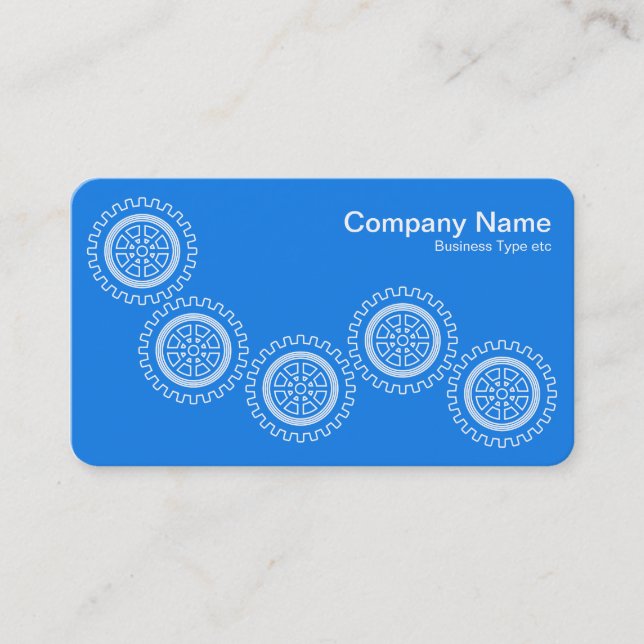 Five Gears - Sky Blue - Grey Back Business Card (Front)
