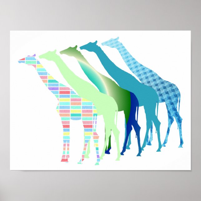 Five Giraffes Design 1 Poster (Front)
