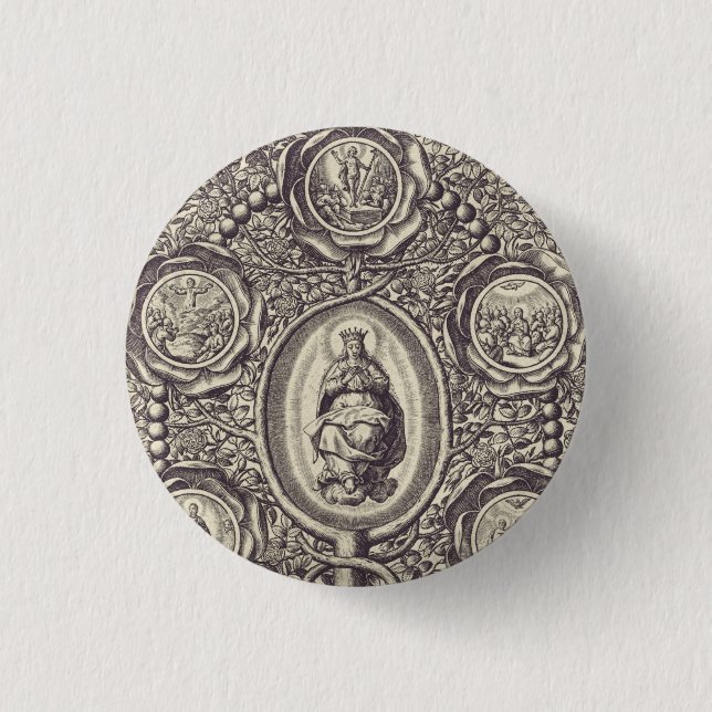 Five glorious mysteries 1 inch round button (Front)