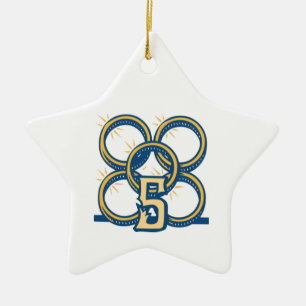 Five Gold Rings! Ceramic Ornament