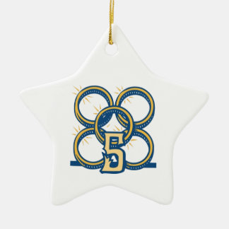 Five Gold Rings! Ceramic Ornament