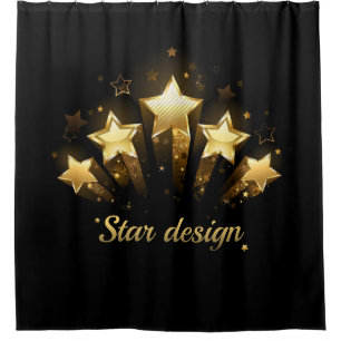 Five gold stars on black